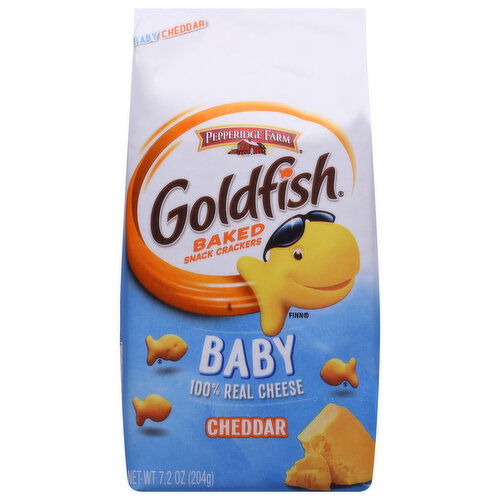 Goldfish Snack Crackers, Baked, Baby, Cheddar