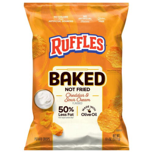 Ruffles Baked Not Fried Cheddar & Sour Cream Flavored Potato Crisps