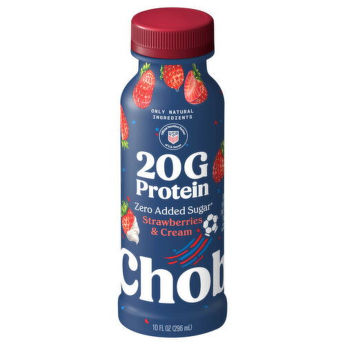 Chobani Zero Added Sugar Greek Yogurt Strawberries & Cream Protein Drink