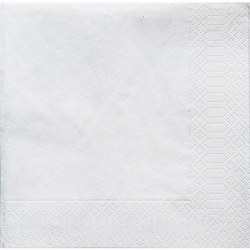 2 ply white embossed beverage napkin 5" folded