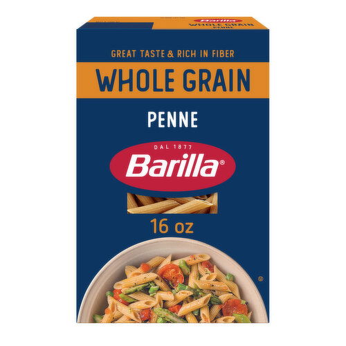 Barilla Whole Grain Penne - Non-GMO Pasta Made With 100% Whole Grain Durum Wheat - Great Source of Fiber