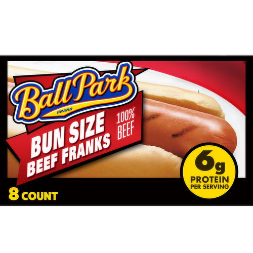 Ball Park Bun Length Hot Dogs, Beef Image 1 of 10