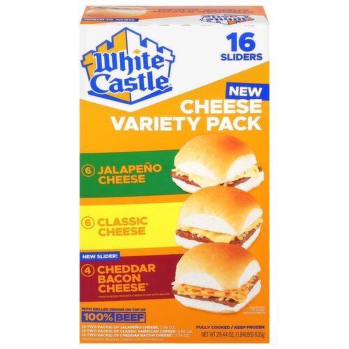 White Castle Jalapeno/Classic/Cheddar Bacon Cheese Sliders Cheese Variety Pack