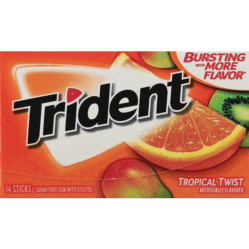 Trident Gum, Sugar Free, Tropical Twist