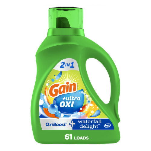 Gain Liquid Laundry Detergent, Waterfall Delight Scent, 61 Loads