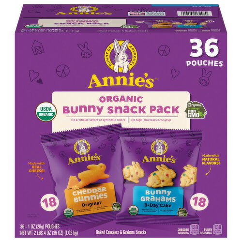 Annie's Organic Cheddar Bunnies/B-Day Cake Bunny Snack Pack Image 1 of 6