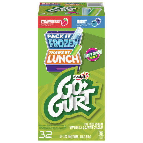 Go-Gurt Yogurt, Fat Free, Strawberry/Berry