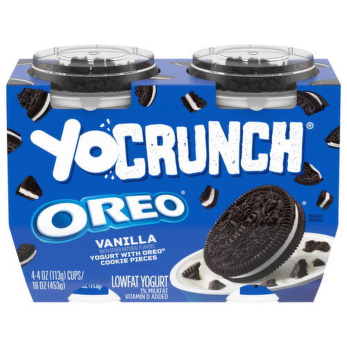 YoCrunch Yogurt, Vanilla, Lowfat, Oreo