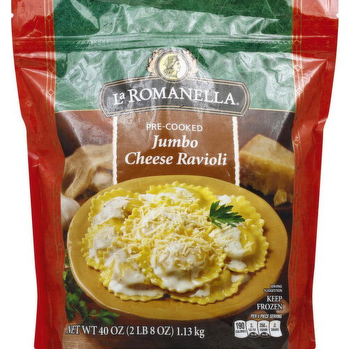 La Romanella Ravioli, Cheese, Jumbo, Pre-Cooked
