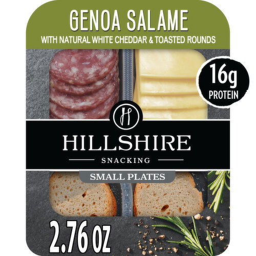 Hillshire Snacking Small Plates, Genoa Salami Deli Lunch Meat and White Cheddar Cheese