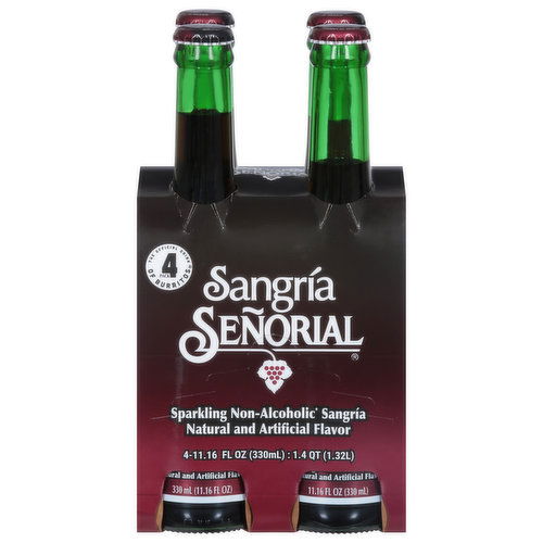 Sangria Senorial Sangria, Non-Alcoholic, Sparkling, 4 Pack