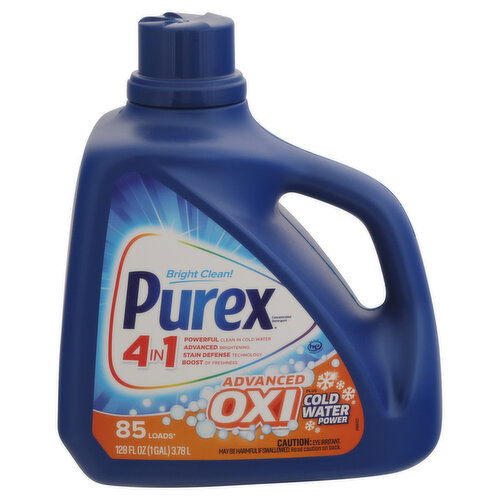 Purex Concentrated Detergent, Bright Clean, 4 in 1