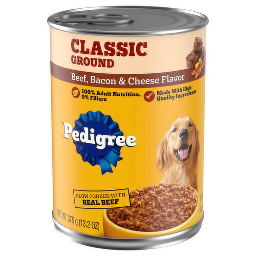 Pedigree Ground Classic Beef, Bacon & Cheese Flavor Food for Dogs