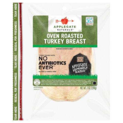 Applegate Naturals Natural Oven Roasted Turkey Breast Sliced
