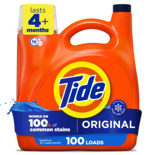 Tide Liquid Detergent, Original 100 lds