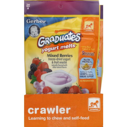 Gerber Yogurt Melts, Crawler, Mixed Berries