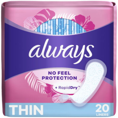 Always Daily Liners, Regular Absorbency, Unscented