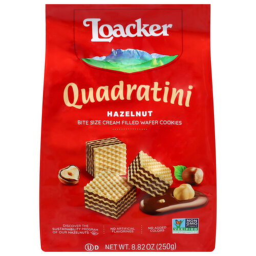 Loacker Cream Filled Hazelnut Bite Size Wafer Cookies Image 1 of 6
