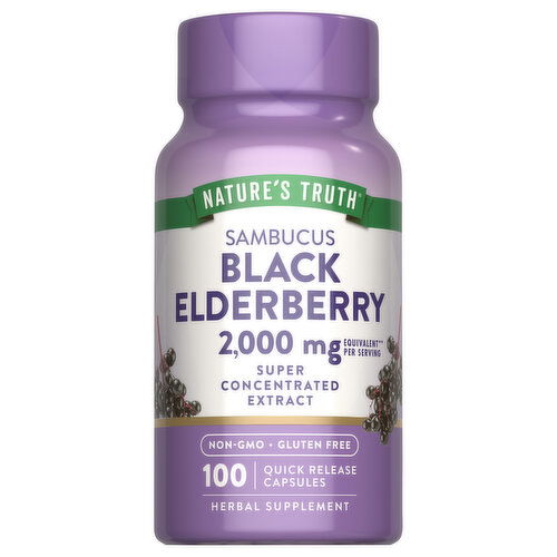 Nature's Truth Capsules Sambucus 2000 mg Black Elderberry