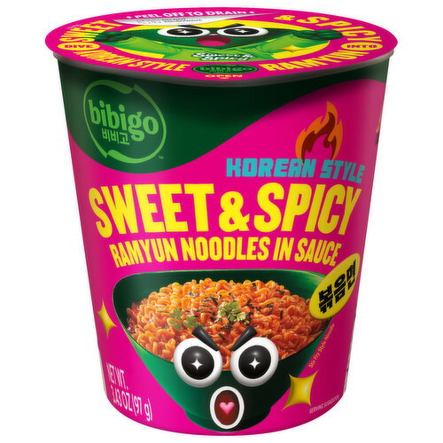 Bibigo Korean Style Sweet & Spicy Ramyun Noodles in Sauce Image 1 of 6