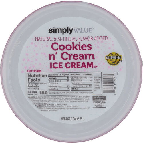 Simply Value Ice Cream, Cookies N' Cream