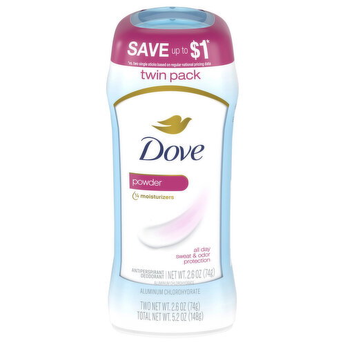 Dove Powder Antiperspirant Deodorant Twin Pack Image 1 of 5