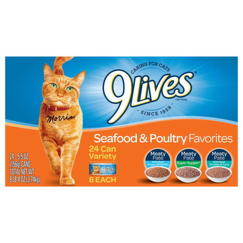 9lives wet cat food, Seafood & Poultry Favorites