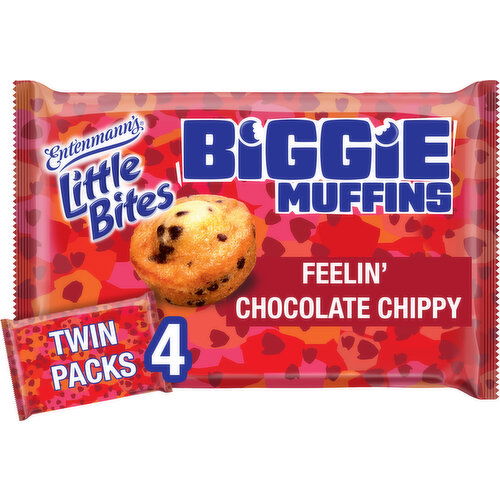Entenmann's Feelin’ Chocolate Chippy Chocolate Chip Biggie Muffins, 4 twin packs, 9.5 oz