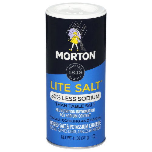 Morton 50% Less Sodium Iodized Salt & Potassium Chloride