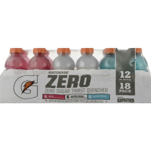 Gatorade Thirst Quencher, Berry, Glacier Cherry, Glacier Freeze, 18 Pack