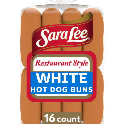 Sara Lee Restaurant Style White Hot Dog Buns, Club Pack, 16 count, 28 oz