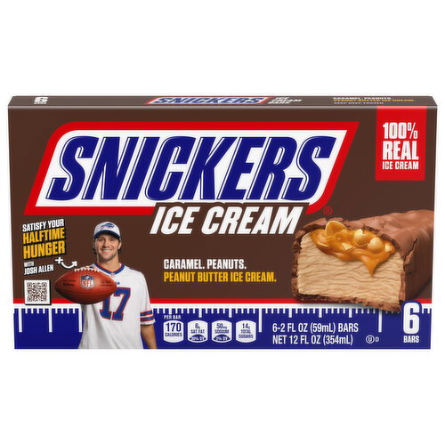 Snickers Peanut Butter Ice Cream Bars Image 1 of 6