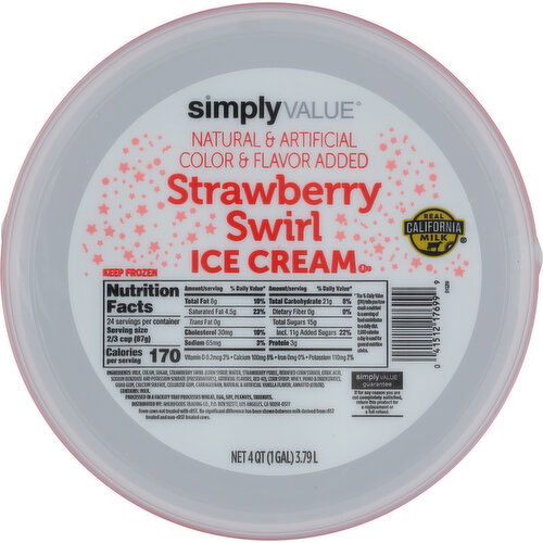 Simply Value Ice Cream, Strawberry Swirl