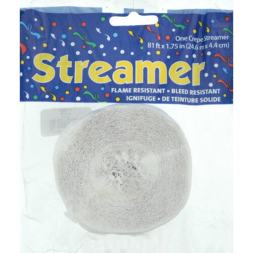 Celebrations Crepe Streamer, White