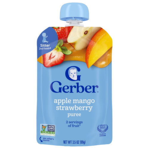 Gerber Sitter 2nd Foods Apple Mango Strawberry Puree