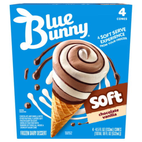 Blue Bunny Soft Chocolate Vanilla Frozen Dairy Dessert