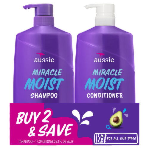 Aussie Miracle Moist Shampoo Conditioner Pump Bottles