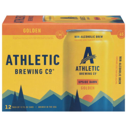Athletic Brewing Co Beer, Upside Dawn, Golden, 12 Pack