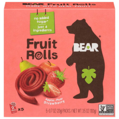 Bear Apple-Pear Strawberry Fruit Rolls
