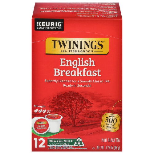 Twinings Black Tea, English Breakfast, K-Cup Pods