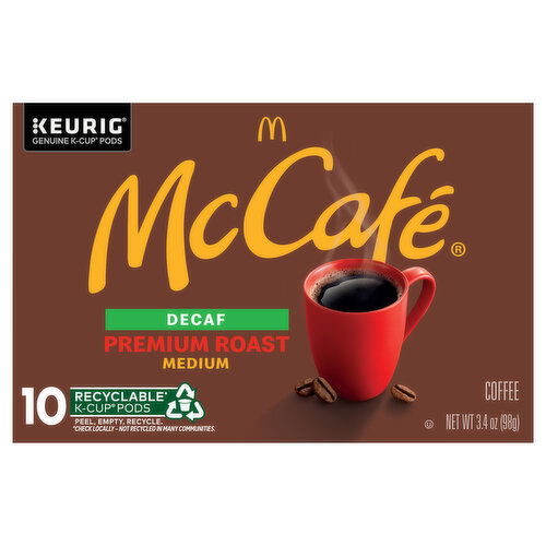 McCafe Coffee, Medium, Premium Roast, Decaf, K-Cup Pods