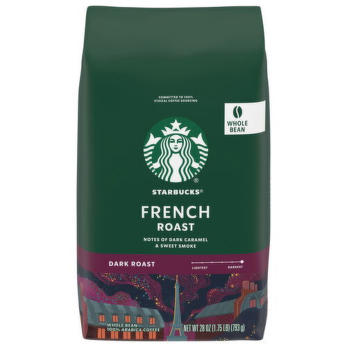 Starbucks Coffee, Whole Bean, Dark Roast, French Roast