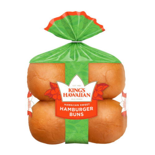 King's Hawaiian Original Hawaiian Sweet Hamburger Buns, 8 Count
