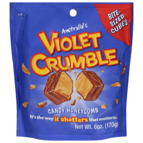 Violet Crumble Candy Honeycomb, Bite-Sized Cubes