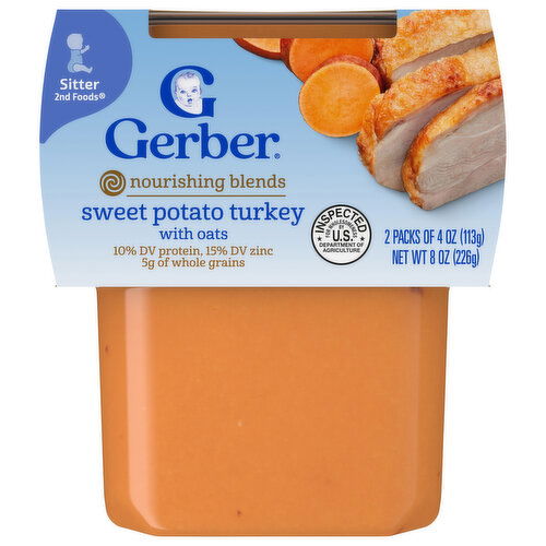 Gerber Sitter 2nd Foods Nourishing Blends Sweet Potato Turkey with Oats