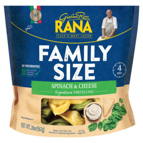 Rana Tortelloni, Signature, Spinach & Cheese, Family Size