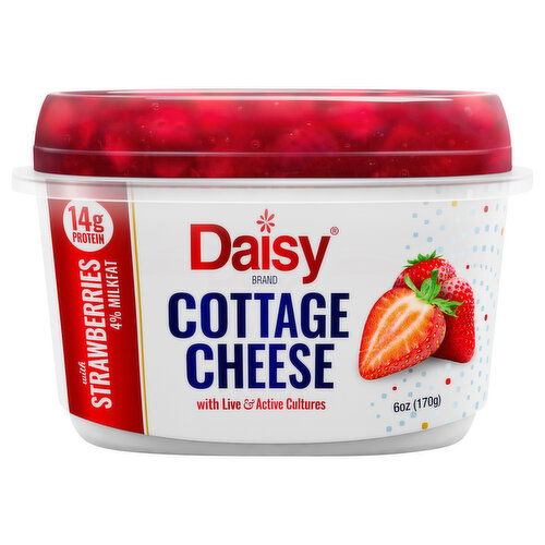 Daisy 4% Milkfat with Strawberries Cottage Cheese