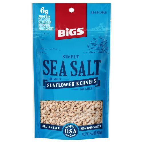 Bigs No Shell Simply Sea Salt Jumbo Sunflower Kernels