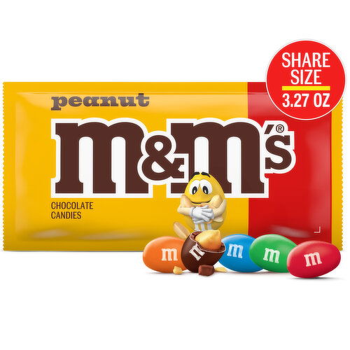 M&M'S Peanut Milk Chocolate Candy, Share Size Bag