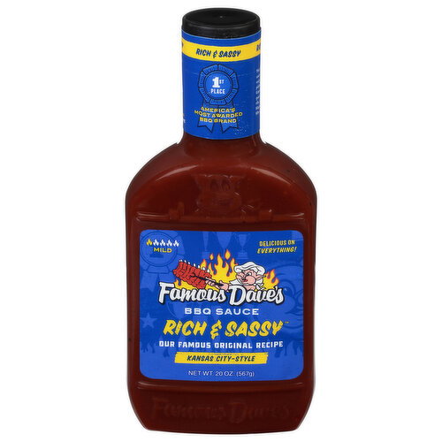 Famous Dave's BBQ Sauce, Rich & Sassy, Kansas City-Style, Mild